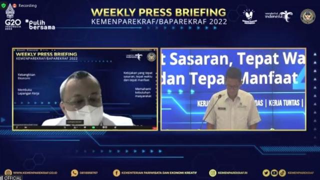 Menparekraf Sandiaga Uno di Weekly Press Briefing