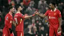 Mohamed Salah pada menit ke-82 berhasil mencetak gol kemenangan untuk Liverpool. (Paul ELLIS/AFP)