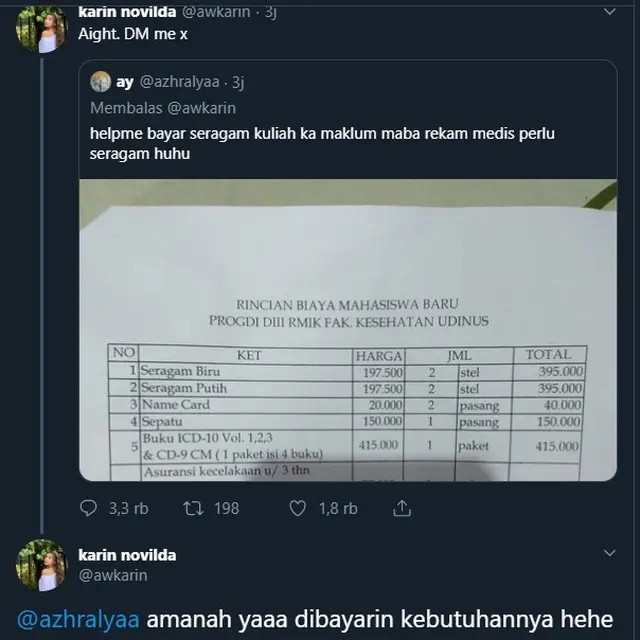Awkarin Bagi-Bagi Duit di Twitter Ini 7 Pemberiannya Kepada Netizen
