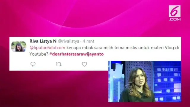 Sara ingin berbagi pengalaman dan menjelaskan mitos gaib di suatu tempat yang dikunjungi. 