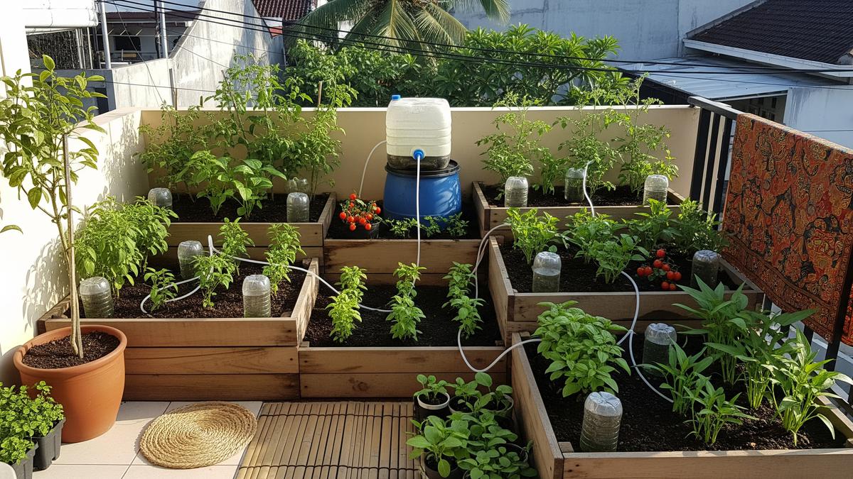 7 Ide Kebun Sayur Mini di Lahan Sempit dengan Penyiraman Otomatis Tanpa Listrik