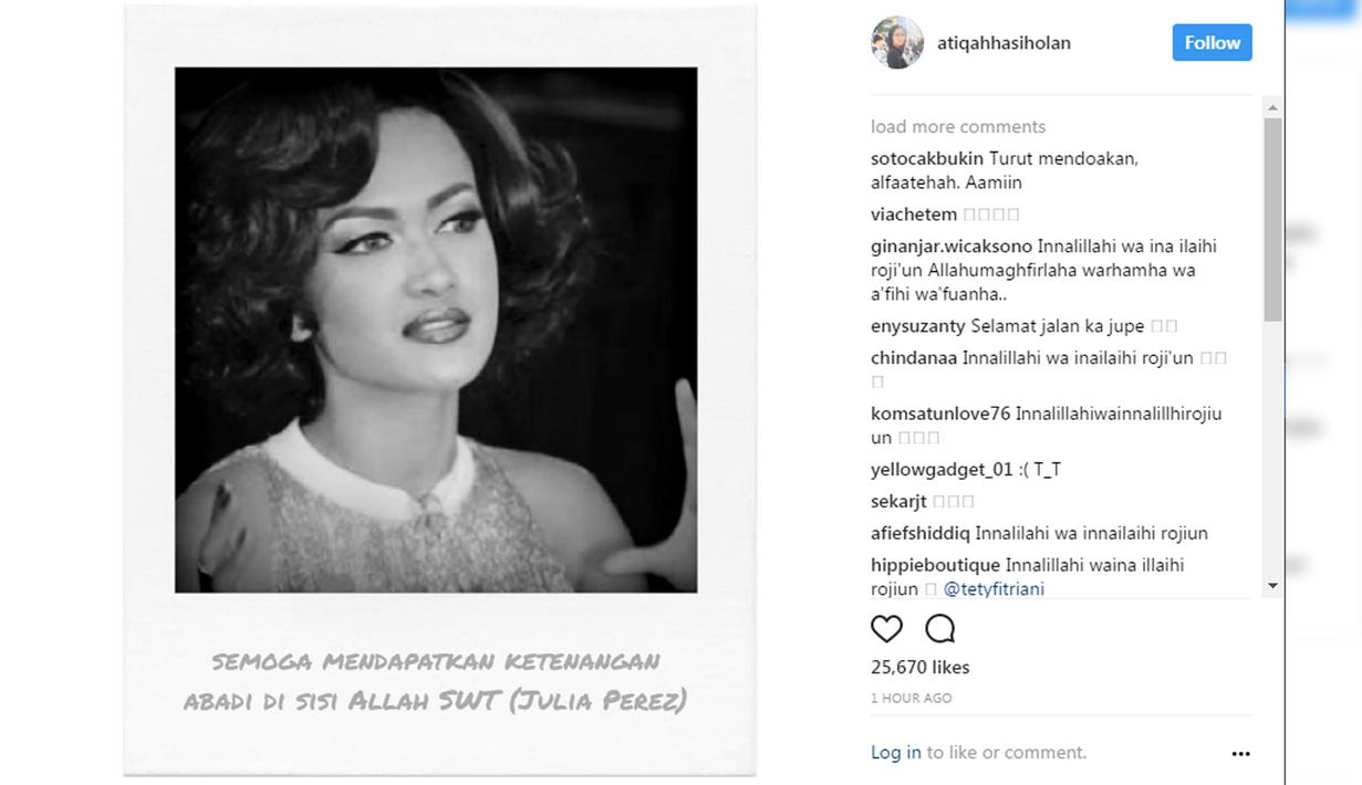 Ucapan Duka Para Sahabat Julia Perez Di Instagram ShowBiz Liputan6com