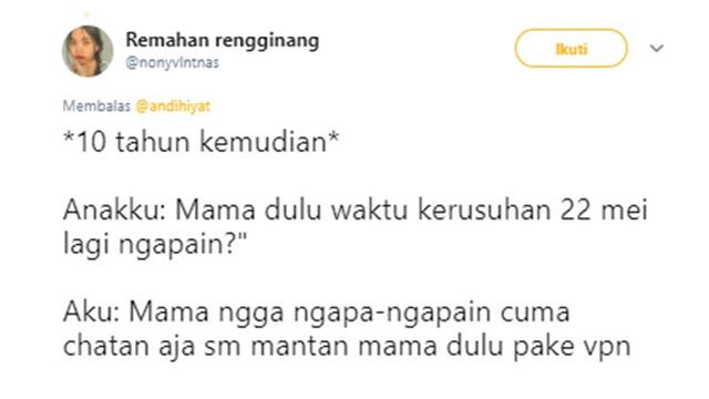 Cuitan kocak (Sumber: Twitter/nonyvintnas)