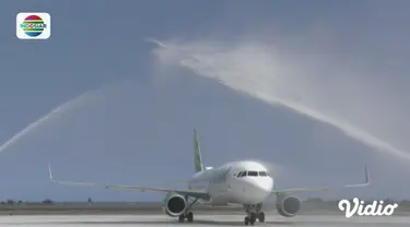 Citilink daratkan pesawat untuk pertama kali di Bandara Internasional Yogyakarta.