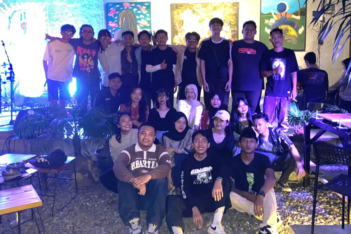 Anggota Komunitas Sanggar Seni dan Budaya Noir Lampung Tengah dan Komunitas Seni Lima Rasa Bandar Lampung. Foto : (Istimewa).
