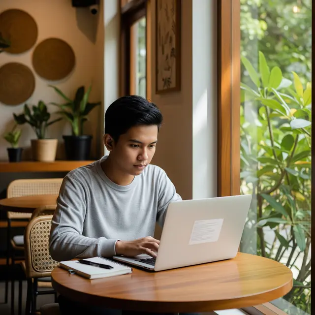 Work From Cafe Saat Puasa (Gemini AI)