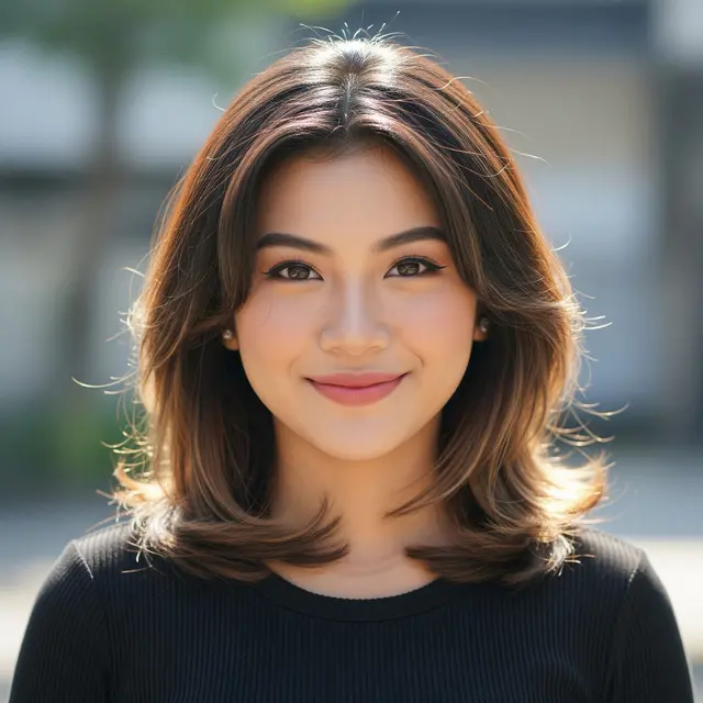 Model Rambut Wanita Atas Pendek Bawah Panjang (Image by Gemini AI)