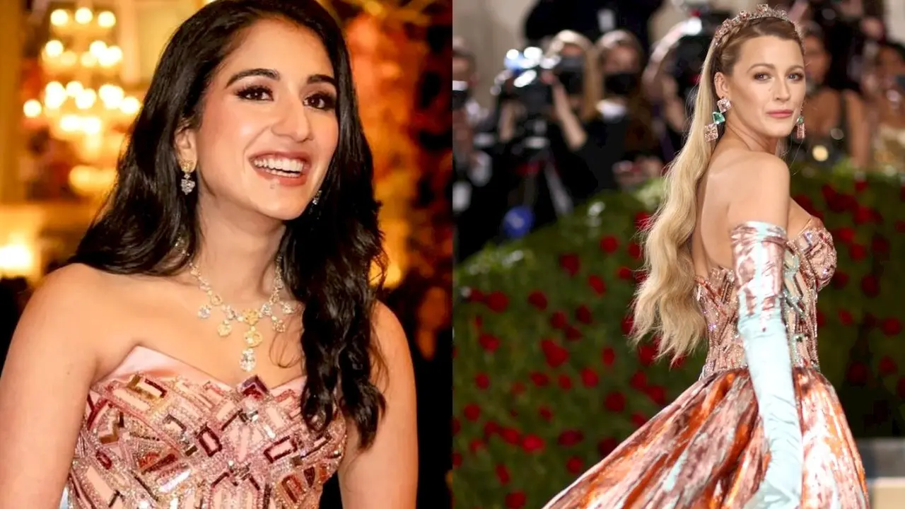 Gaya Elegan Calon Mantu Konglomerat India Mukesh Ambani Dibalut Gaun Ikonik Blake Lively Met Gala di Pesta Pranikah