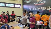Polda Gorontalo saat menggelar Conferensi Pers terkait penangkapan narkoba (Arfandi Ibrahim/Liputan6.com)