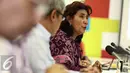 Menteri Kelautan dan Perikanan, Susi Pudjiastuti memberikan keterangan pers di Kementerian Kelautan dan Perikanan, Jakarta, Selasa (26/7). (Liputan6.com/Faizal Fanani)