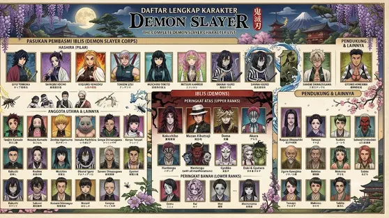 Daftar Lengkap Karakter Demon Slayer: Panduan 50+ Tokoh dari Hashira hingga Iblis Terkuat