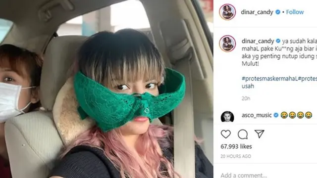 Harga Masker Kian Meroket, 5 Selebriti Ini Tunjukan Aksi Protesnya