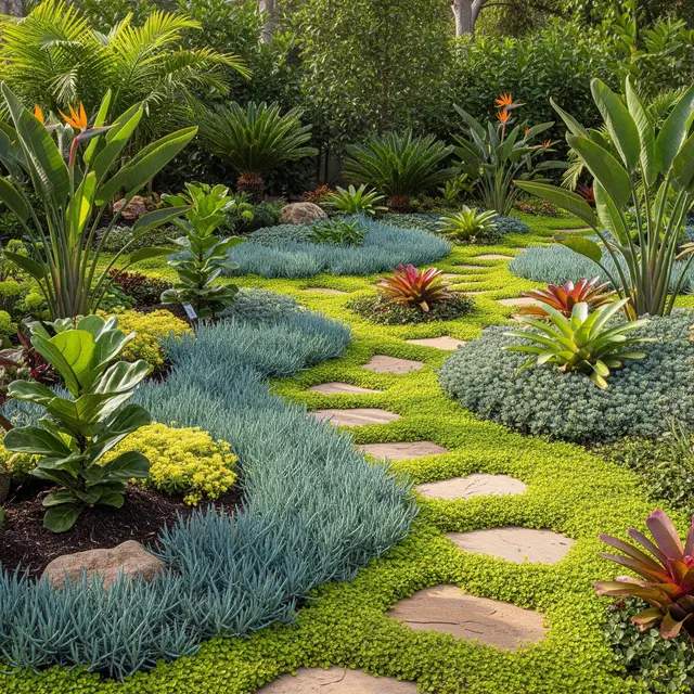 Inspirasi Xeriscape Bergaya Tropis (AI Generated)