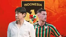 Timnas Indonesia - Jay Idzes dan Shin Tae-yong (Bola.co/Adreanus Titus)