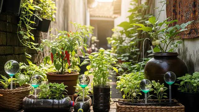 Kebun Sayur Mini di Lahan Sempit dengan Penyiraman Otomatis Tanpa Listrik