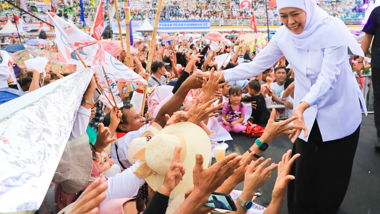 Calon Gubernur (Cagub) dan Calon Wakil Gubernur Jawa Timur, nomor urut dua, Khofifah Indar Parawansa-Emil Elestianto Dardak