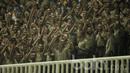 Sejumlah Suporter PS TNI yang mayoritas Tentara menyaksikan langsung laga PS TNI kontra PSM Makassar pada laga Liga 1 Indonesia di Stadion Pakansari, Bogor (15/05/2017). PS TNI menang 2-1. (Bola.com/M Iqbal Ichsan)