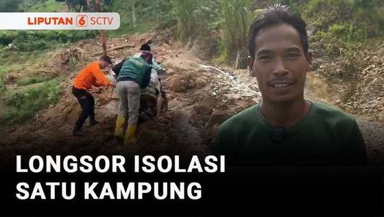 VIDEO: Longsor Tutup Jalan, Satu Perkampungan di Bogor Terisolasi