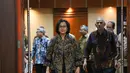Menteri Keuangan Sri Mulyani menjelaskan bahwa surplus terjadi karena percepatan realisasi pendapatan negara yang melampaui kecepatan belanja negara. (merdeka.com/Arie Basuki)
