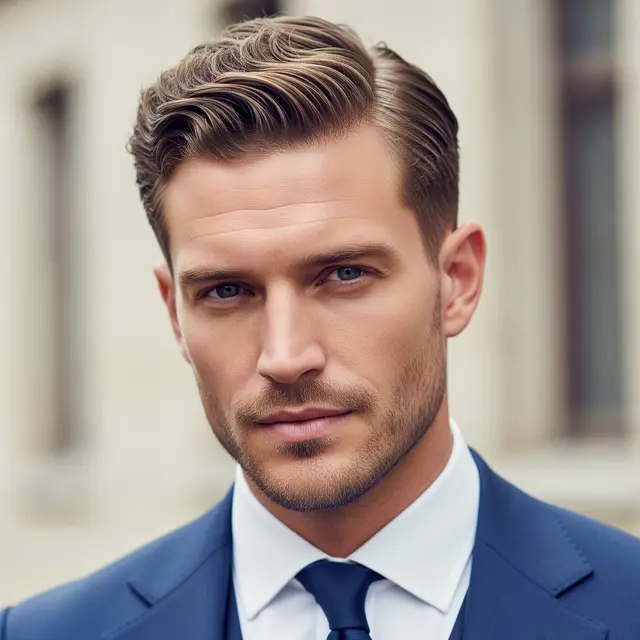 Model rambut pria pendek bergelombang (Image by Gemini AI)