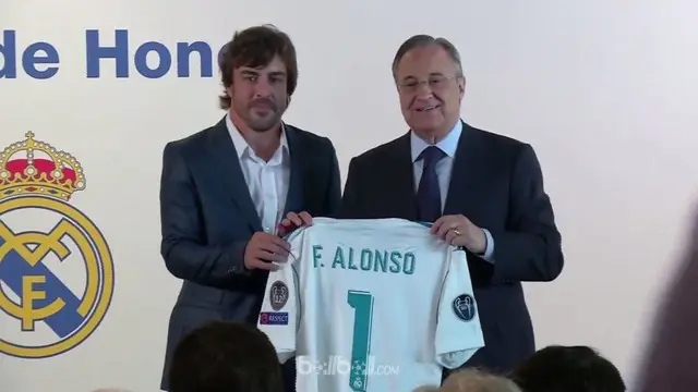 Pebalap F1 Fernando Alonso, terpilih jadi anggota kehormatan Real Madrid. This video presented by Ballball.