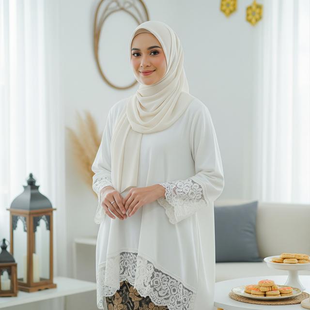 3. Baju Kurung Beraksen Renda