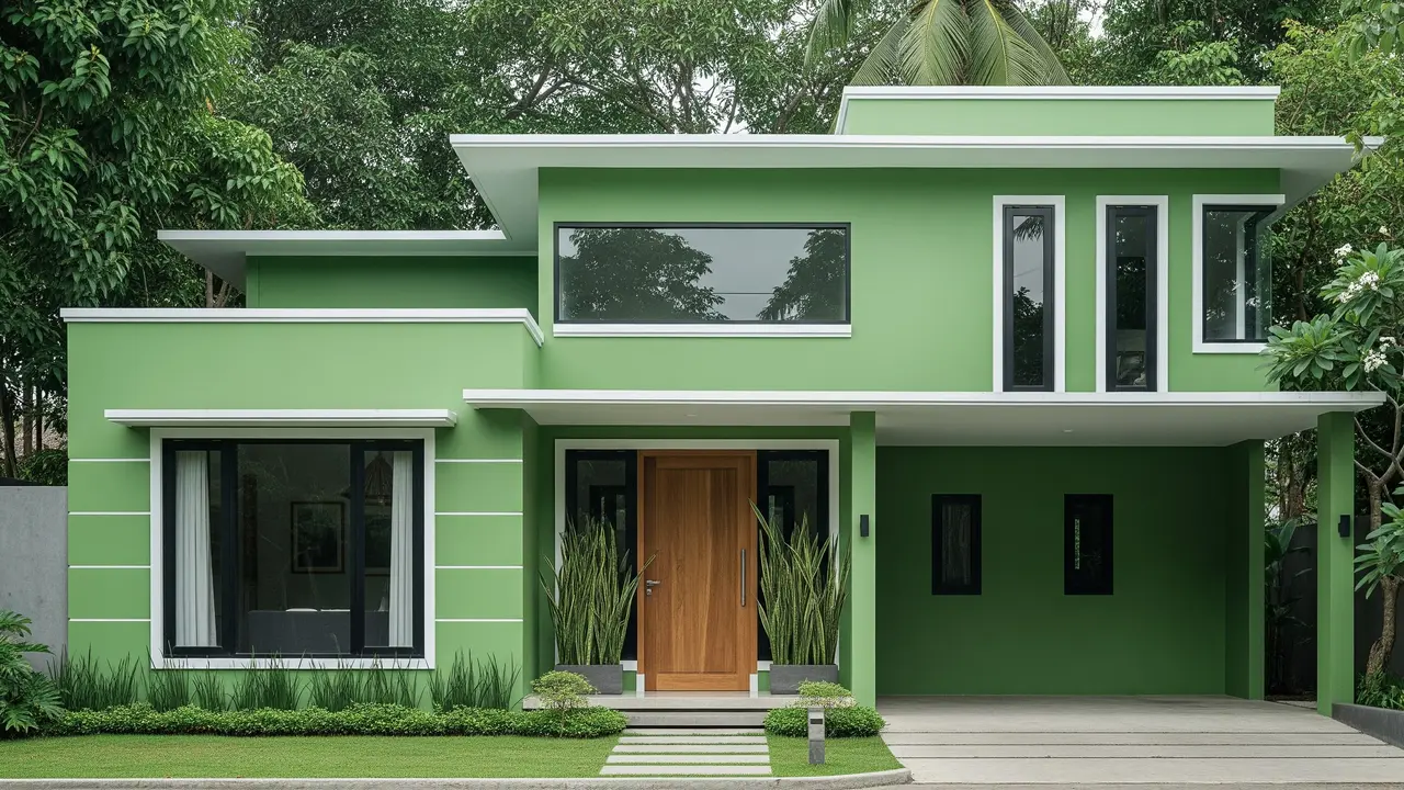 Gambar Rumah Minimalis Cat Hijau