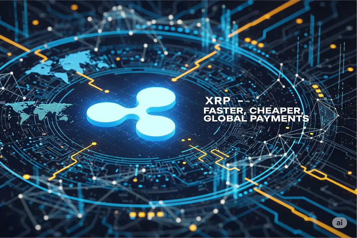 Ilustrasi aset kripto XRP. (Gambar by AI)