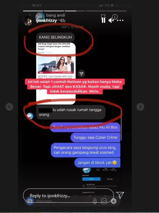Jonathan Frizzy Akan Laporkan Warganet