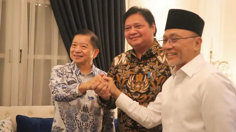 Ketum Golkar Airlangga Hartarto, Ketum PAN Zulkifli Hasan atau Zulhas, dan Ketum PPP Suharso Monoarfa