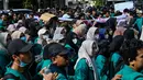 Mahasiswa memperingatkan pemerintah untuk segera menghadirkan keadilan bagi masyarakat. (CHAIDEER MAHYUDDIN/AFP)