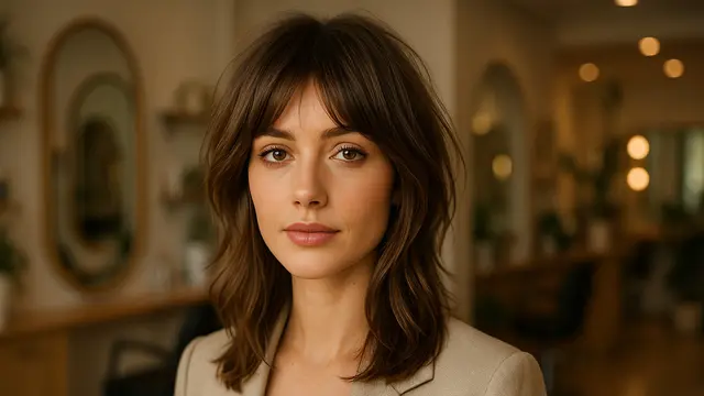 Model Rambut Shag Modern dengan Curtain Bangs