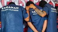 Tiga pelaku pembunuhan di Cileungsi Bogor ditangkap polisi. (Liputan6.com/Achamd Sudarano)