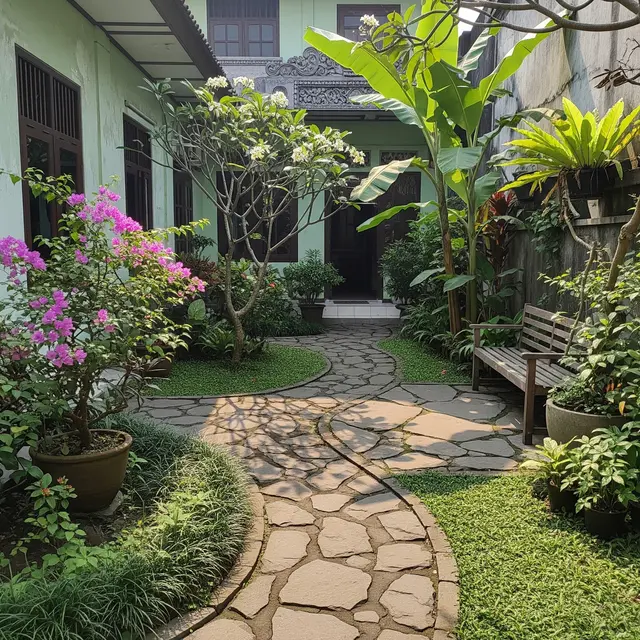 Inspirasi Halaman Rumah Tempo Dulu (Gemini AI)