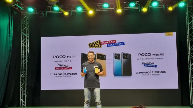 Head of Marketing Poco Indonesia Andi Renreng saat peluncuran Poco M5 dan Poco M5s. Liputan6.com/Agustinus Mario Damar