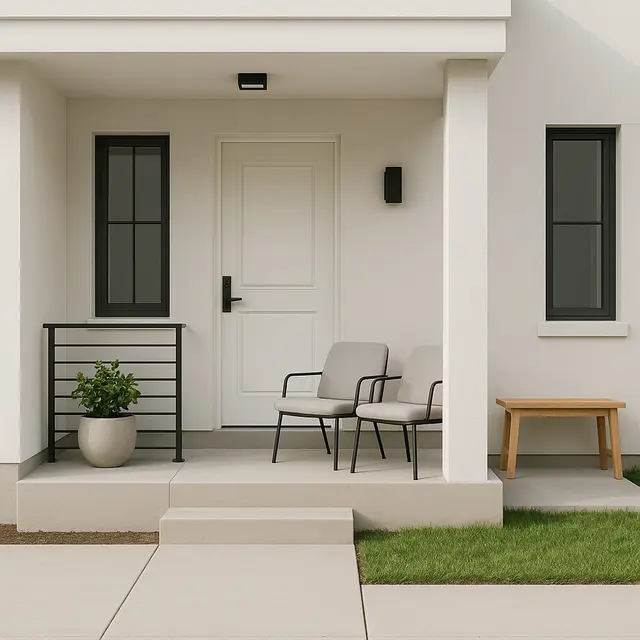 Model Teras Minimalis Modern 2025 untuk Rumah Subsidi (Image by ChatGPT)