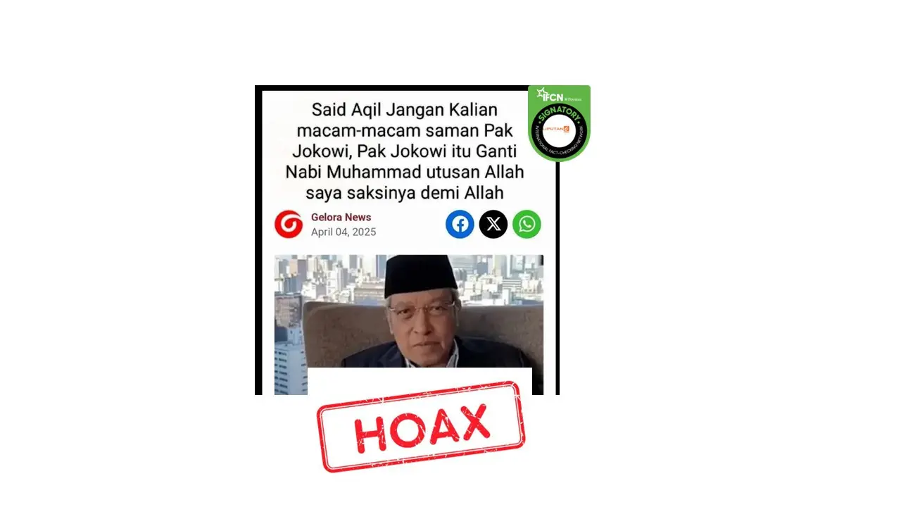 Cek fakta artikel Said Aqil meminta masyarakat jangan macam-macam dengan Jokowi