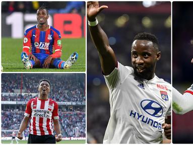 Striker Arsenal Pierre-Emerick Aubameyang dikabarkan berniat meninggalkan klub untuk mencoba memenangkan trofi bersama klub lain. Jika Aubameyang hengkang, Arsenal akan membutuhkan sosok penyerang baru. Berikut 5 pemain yang bisa jadi pertimbangan Arsenal.(Kolase foto AFP)