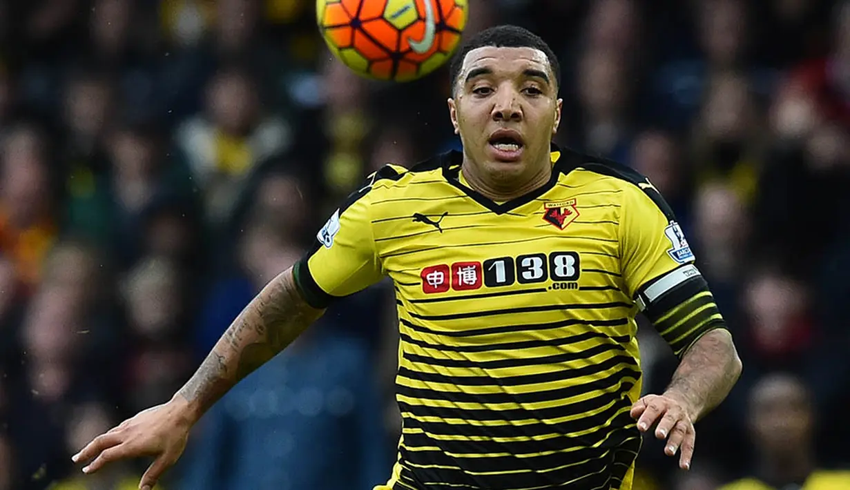 6. Troy Deeney (Watford), mencetak enam gol dan memberikan enam assist pada 25 laga membuatnya diperhitungkan untuk masuk skuat Inggris. Kapten Watford ini bisa menjadi solusi jika ada salah satu pemain yang cedera. (AFP/Ben Stansall)