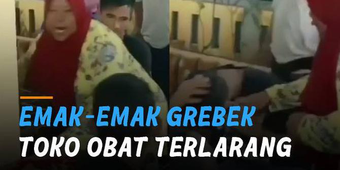 VIDEO: Digrebek Emak-Emak, Toko Obat-Obatan Terlarang Berkedok Toko Kosmetik