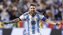 Tidak mengherankan bahwa Lionel Messi adalah pemain Argentina yang paling aktif tampil di Piala Dunia. Messi melakukan debut untuk Argentina pada 2005 tetapi baru meraih trofi pertamanya bersama Argentina tahun lalu dengan menjuarai Copa America. (AFP/Andres Kudacki)
