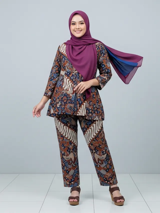 Model Batik Vintage Klasik 2025 Untuk Orang Gemuk/Ilustrasi AI