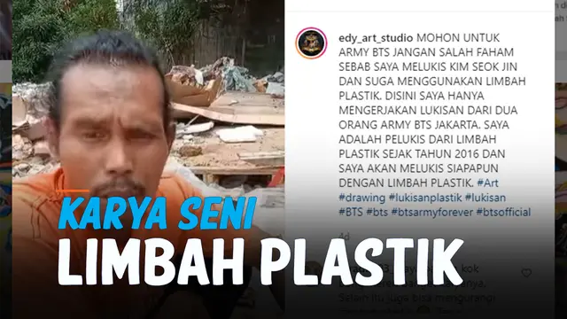 VIDEO: Viral Lukisan Wajah Anggota BTS dari Limbah Plastik, Seperti Apa?