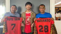 I Putu Gede Swi Santoso dan Harianto punya hubungan unik ketika masih aktif jadi pemain profesional. (Bola.com/Gatot Susetyo)