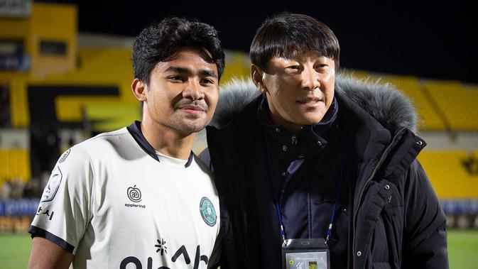 Asnawi Mangkualam membela Ansan Greeners FC di K-League 2. (Instagram/ansan_greeners_fc)