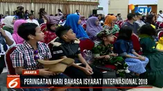 Puncak peringatan Hari Bahasa Isyarat Internasional 2018 sendiri akan berlangsung hari Minggu ini di ajang bebas kendaraan di Jakarta.