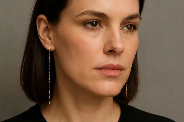 4. Anting Dangle Rantai Panjang