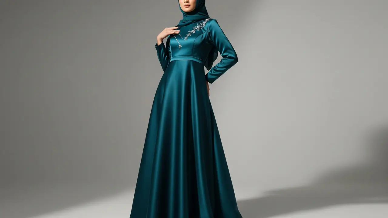 Model Gamis Warna Teal Terbaru Prediksi Tren 2026