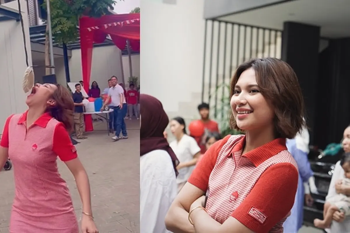 7 Potret Indah Permatasari Ikut Lomba Agustusan Ini Seru Banget