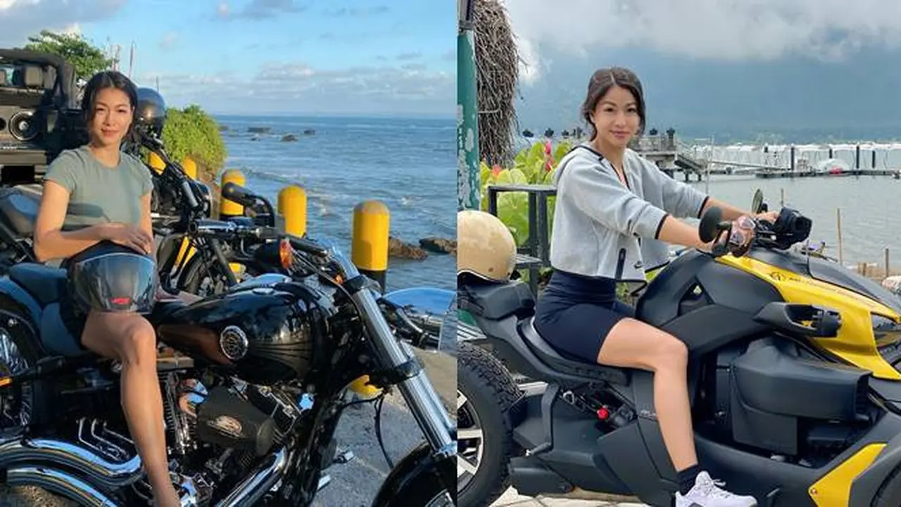 6 Potret Terbaru Kerenina Sunny yang Tampil Keren Saat Naik Moge